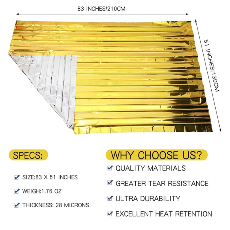 Selimut Darurat Mylar Foil Tah - Survival Blanket Reflective ulasan dan harga